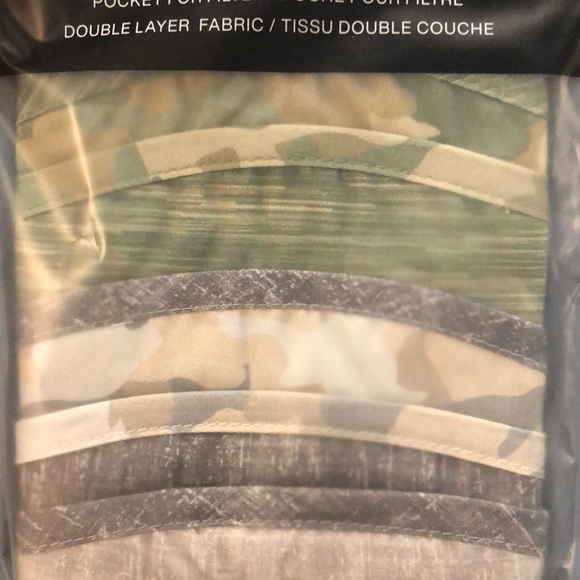 DKNY 5 pack face masks multi designs. Adjustable ear loops/nose piece. NWT - Picture 4 of 7